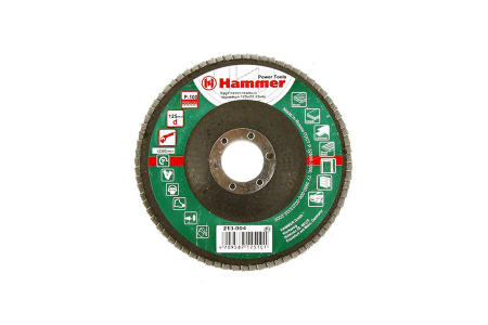 Круг лепестковый HAMMER 125х22 Р 100 10 шт